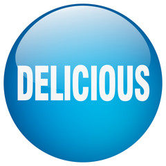 delicious blue round gel isolated push button