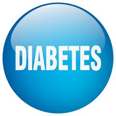 diabetes blue round gel isolated push button