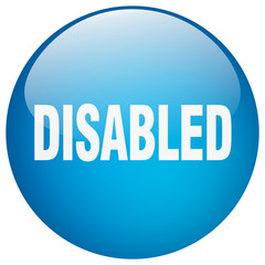 disabled blue round gel isolated push button