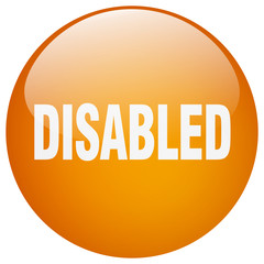 disabled orange round gel isolated push button
