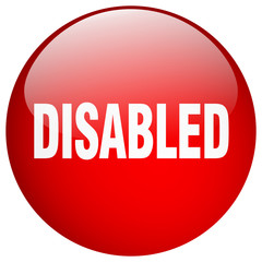 disabled red round gel isolated push button