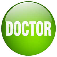 doctor green round gel isolated push button