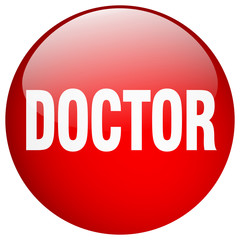 doctor red round gel isolated push button