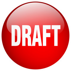 draft red round gel isolated push button