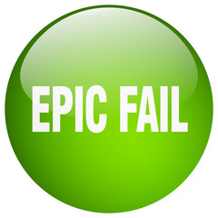 epic fail green round gel isolated push button
