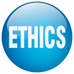 ethics blue round gel isolated push button