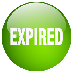 expired green round gel isolated push button