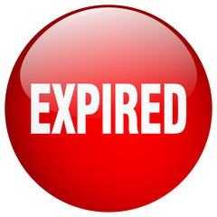 expired red round gel isolated push button