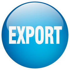 export blue round gel isolated push button