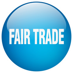 fair trade blue round gel isolated push button