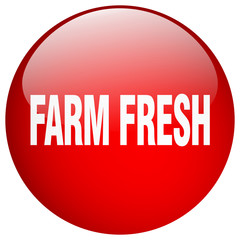 farm fresh red round gel isolated push button