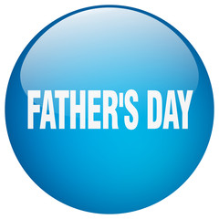 father's day blue round gel isolated push button