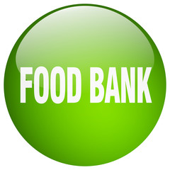 food bank green round gel isolated push button