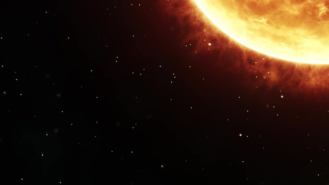 sun in the deep space background
