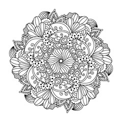 Round element for coloring book. 