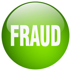 fraud green round gel isolated push button