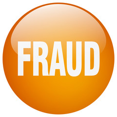 fraud orange round gel isolated push button