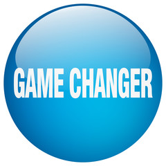 game changer blue round gel isolated push button