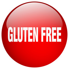 gluten free red round gel isolated push button