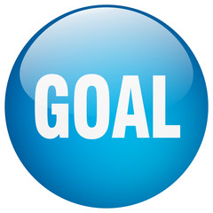 goal blue round gel isolated push button