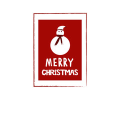 Merry Christmas snow man card