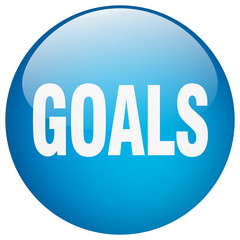 goals blue round gel isolated push button