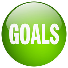 goals green round gel isolated push button