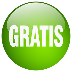 gratis green round gel isolated push button