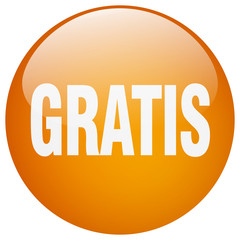 gratis orange round gel isolated push button