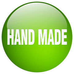 hand made green round gel isolated push button