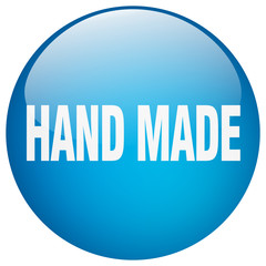hand made blue round gel isolated push button