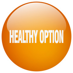 healthy option orange round gel isolated push button