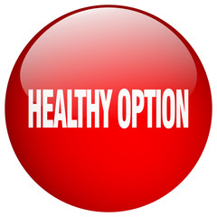 healthy option red round gel isolated push button