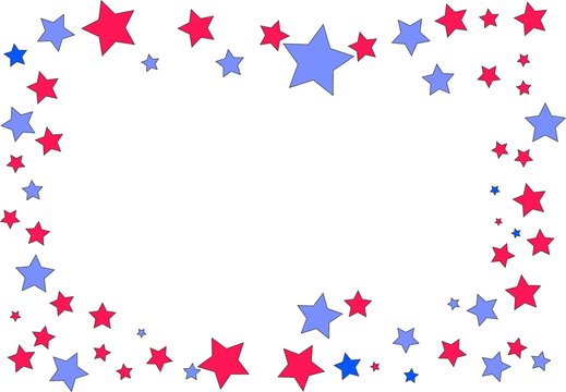 celebration frame ,colored stars