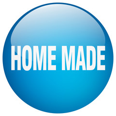 home made blue round gel isolated push button