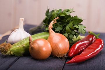 Set of ingredients vegetables