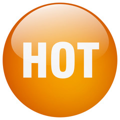 hot orange round gel isolated push button