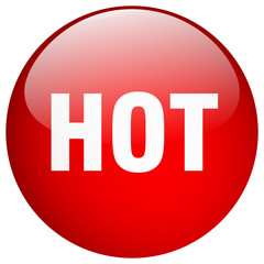 hot red round gel isolated push button