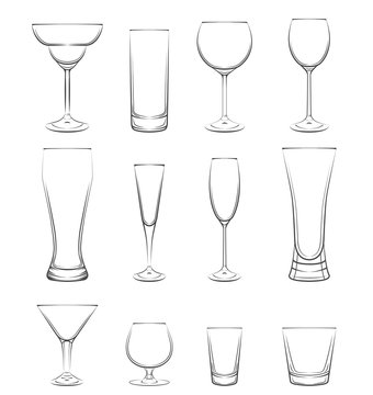 Set of alcohol glasses.
