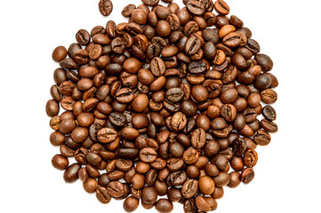 Coffee beans on a white background