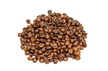 Coffee beans on a white background