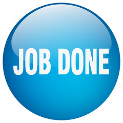 job done blue round gel isolated push button