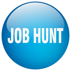 job hunt blue round gel isolated push button
