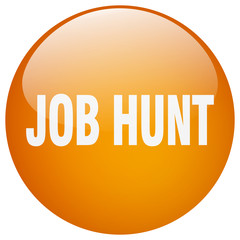 job hunt orange round gel isolated push button