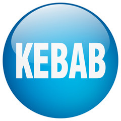 kebab blue round gel isolated push button