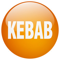 kebab orange round gel isolated push button