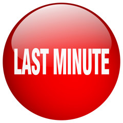 last minute red round gel isolated push button