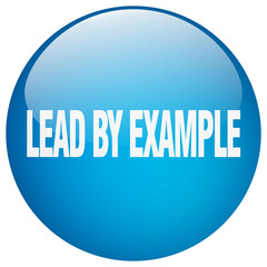 lead by example blue round gel isolated push button