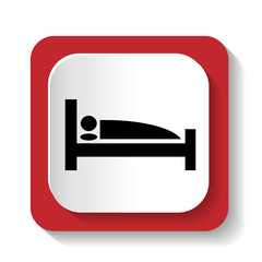 Fototapeta premium Vector sign with a picture of a bed