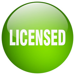 licensed green round gel isolated push button